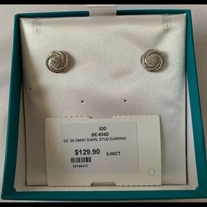 1/8 ctw Genuine Diamond Knot Earrings